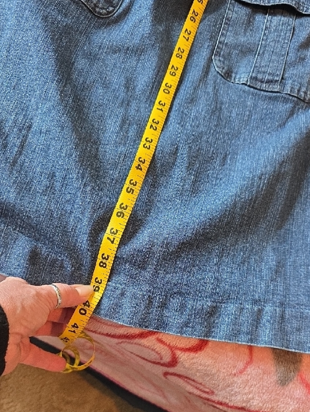NWOT Denim Midi Shirt Dress with Belt - Dark Blue - Picture 7 of 7